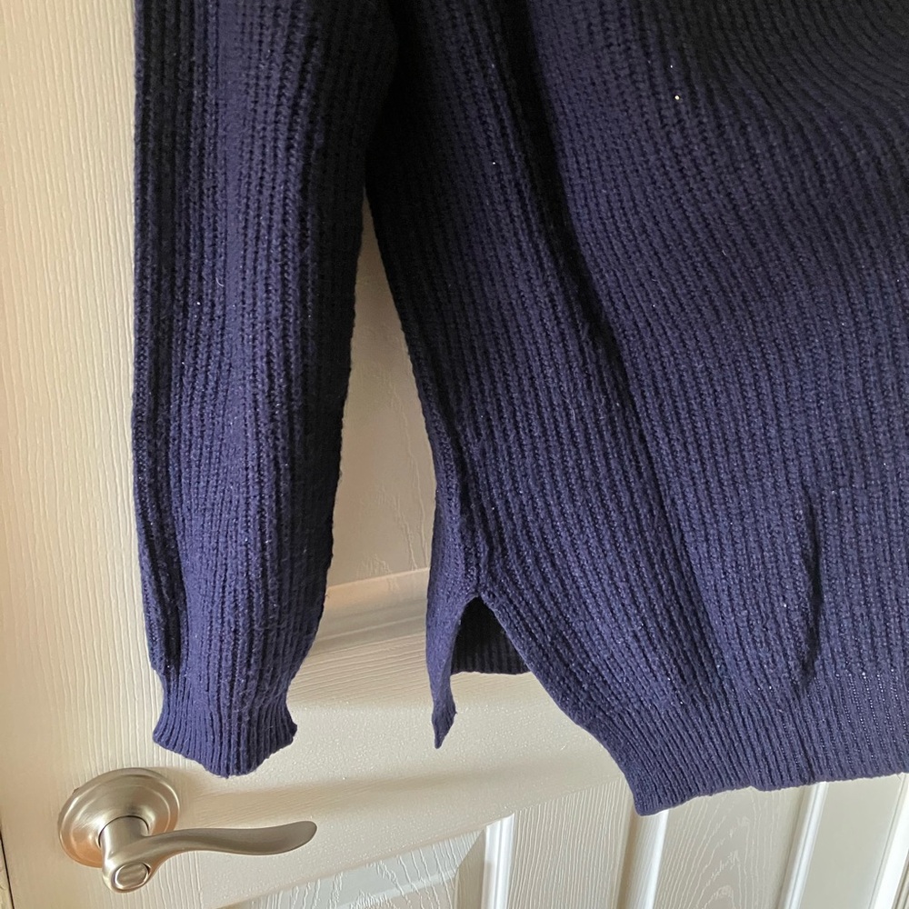 Navy Blue Ribbed Sweater - Picture 3 of 5